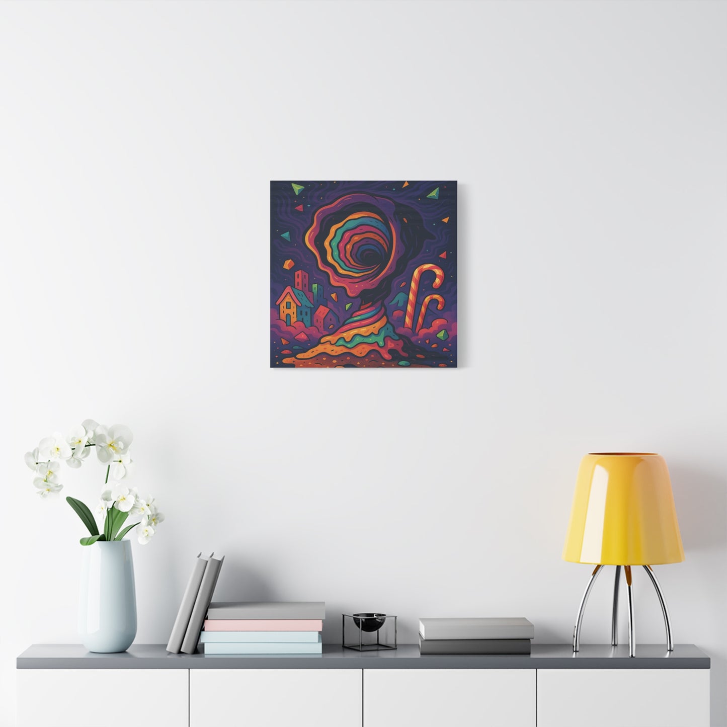 Colorful Abstract Canvas Art – Whimsical Swirl Design for Home Decor
