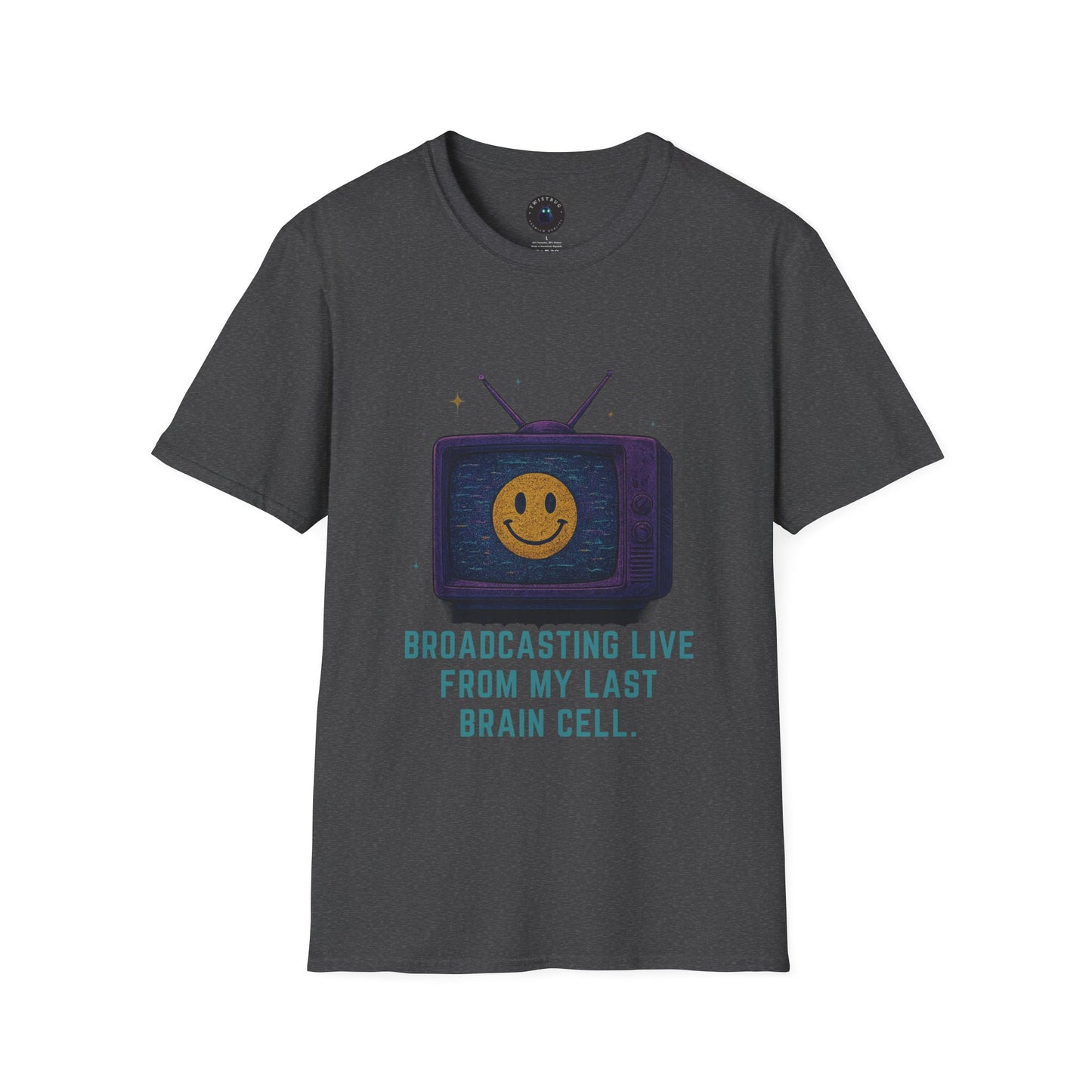 System Awake – Retro Glitch TV Tee | Broadcasting from My Last Brain Cell/Twistbug