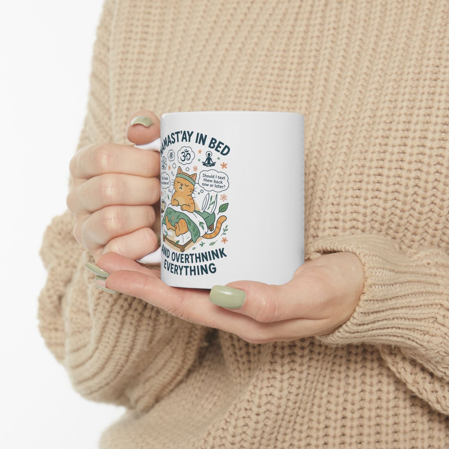 Namaste Ceramic Mug - 11oz & 15oz | Motivational Coffee Cup for Mindfulness Lovers