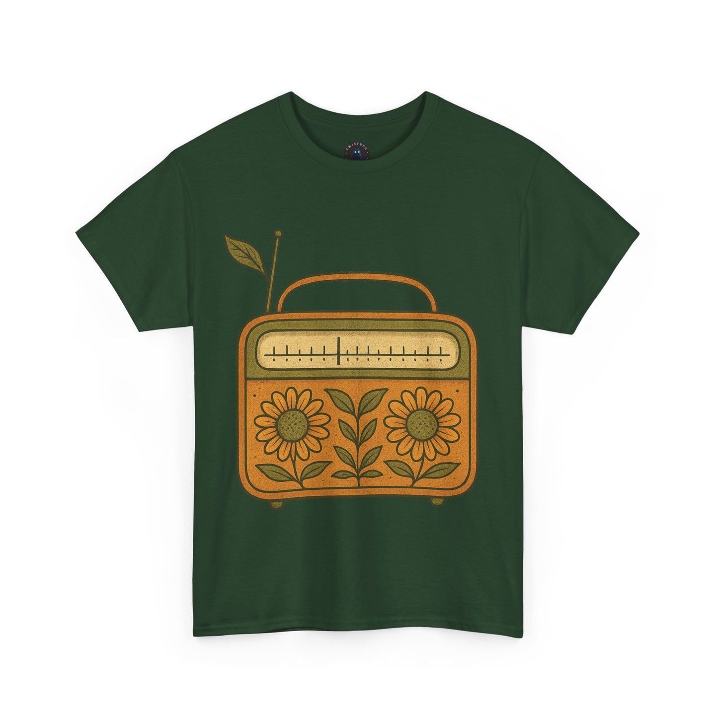 Analog Bloom T-Shirt – Vintage Floral Radio Graphic Tee | Twistbug