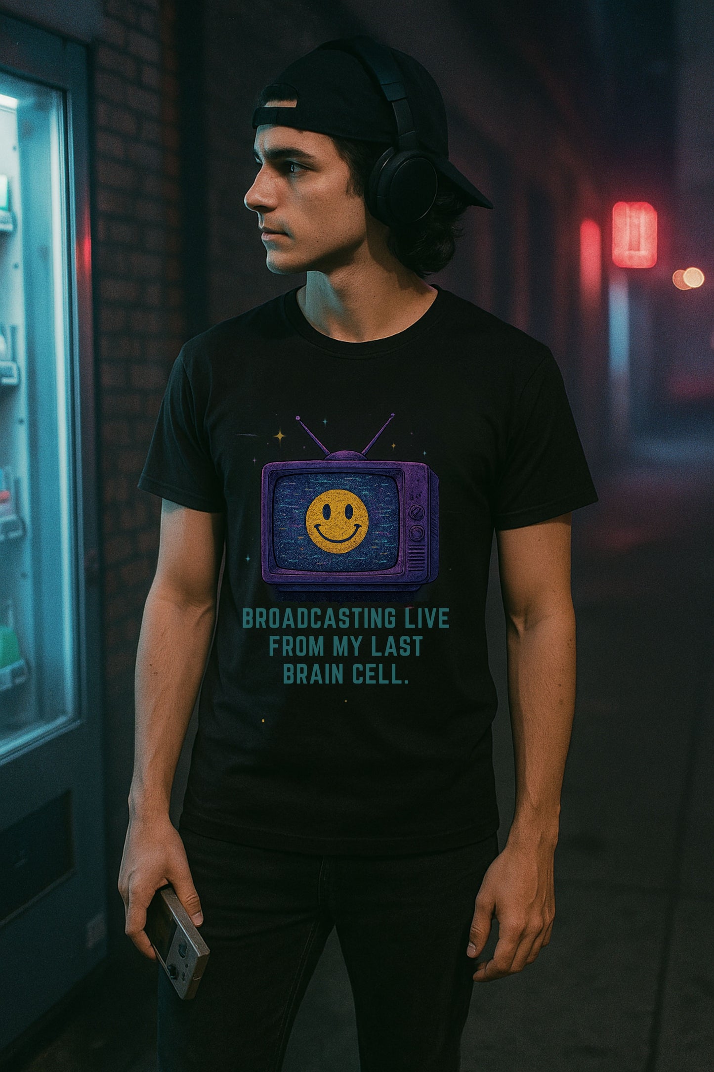 System Awake – Retro Glitch TV Tee | Broadcasting from My Last Brain Cell/Twistbug