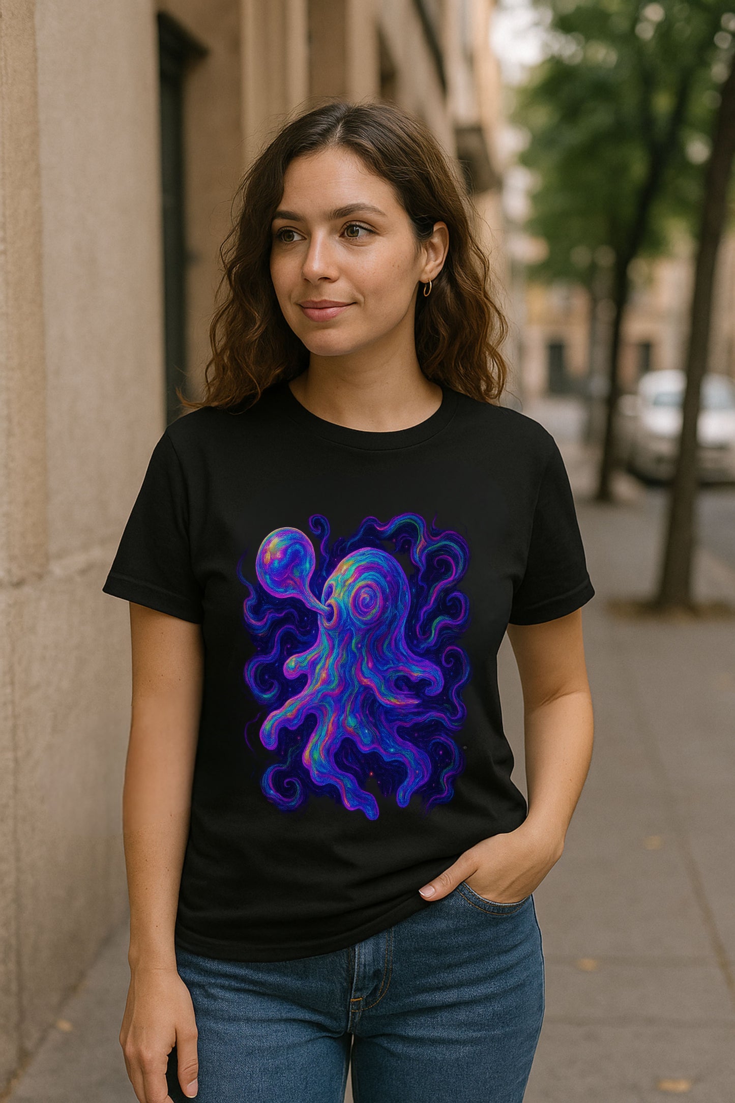 Cosmic Octopus T-Shirt – Psychedelic Deep Sea Alien Graphic Tee | Twistbug