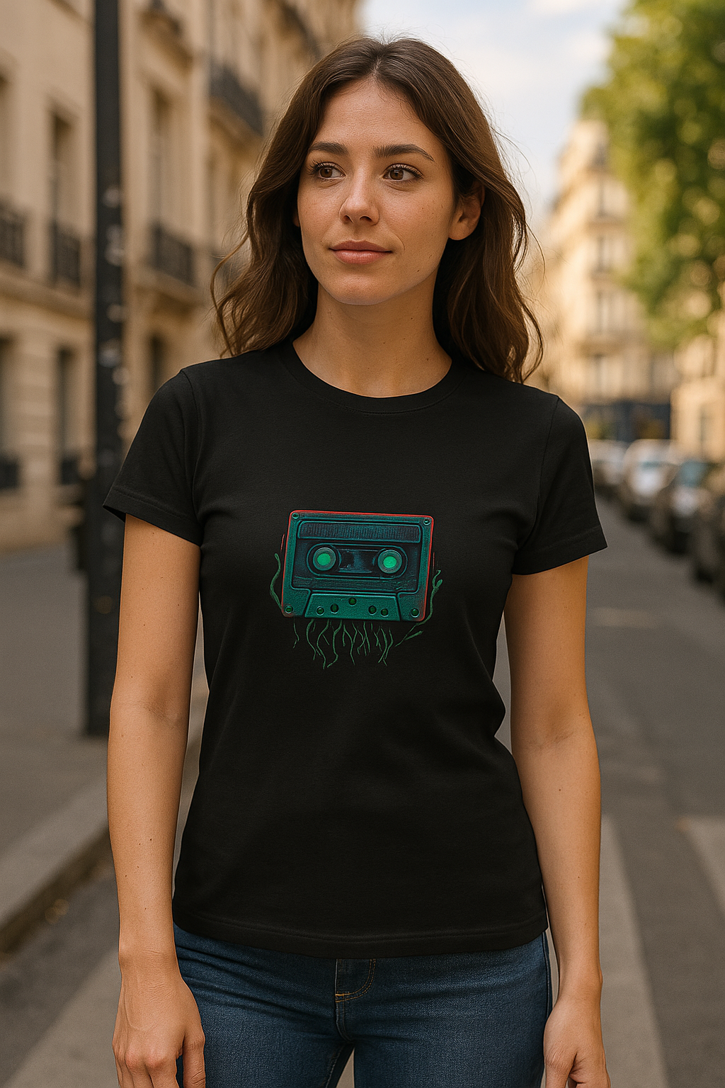 Guardian Frequencies Women’s T-Shirt – Retro Cassette Owl Design | Twistbug