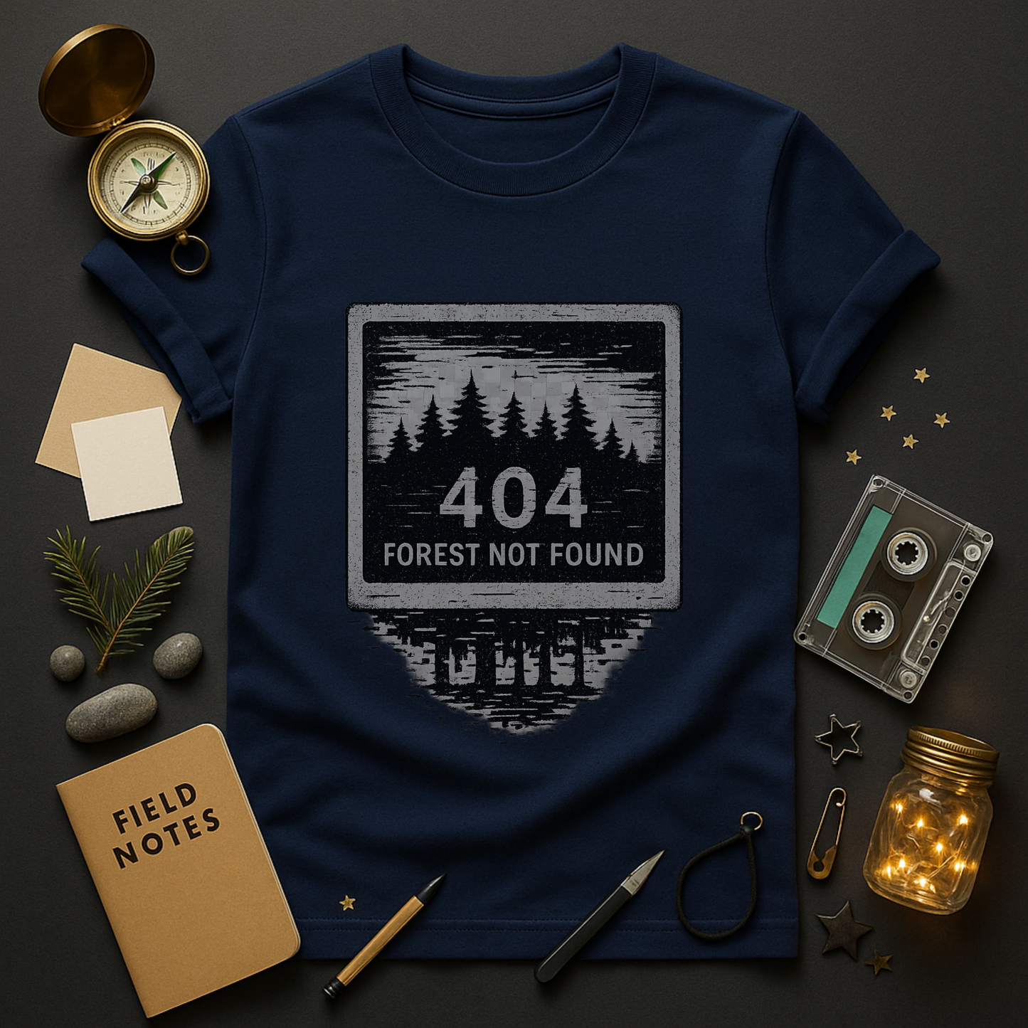 404: Forest Not Found — Retro Computer Glitch T-Shirt