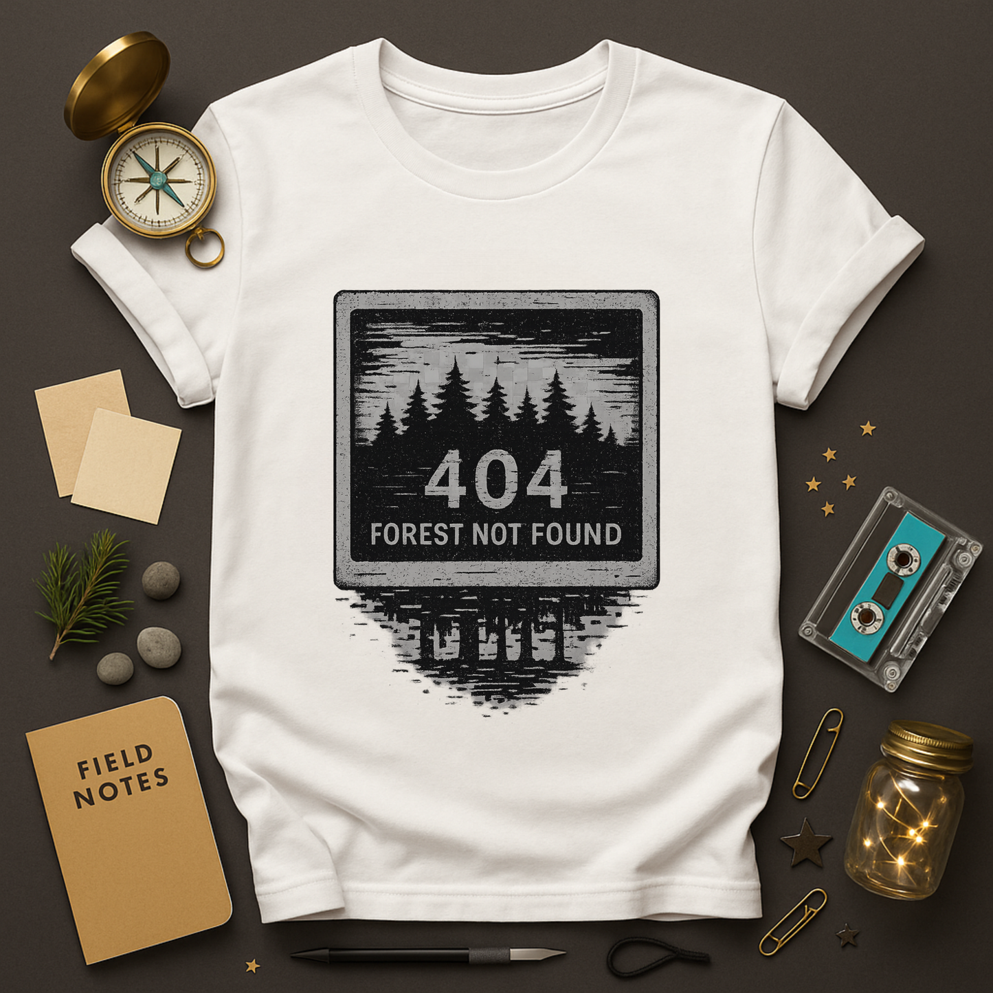 404: Forest Not Found — Retro Computer Glitch T-Shirt