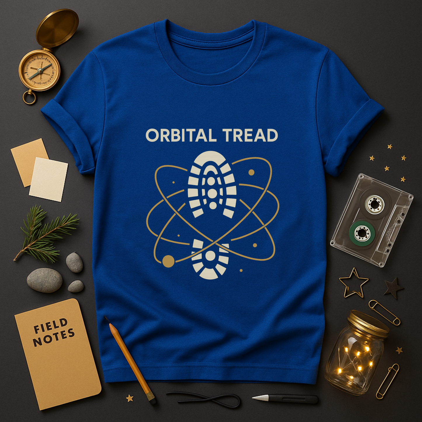 Orbital Tread — Cosmic Hiking Boot Graphic T-Shirt | Twistbug