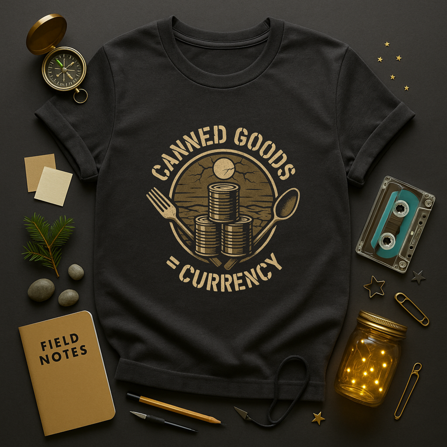 Canned Goods = Currency T-Shirt — Survivalist Symbol Tee