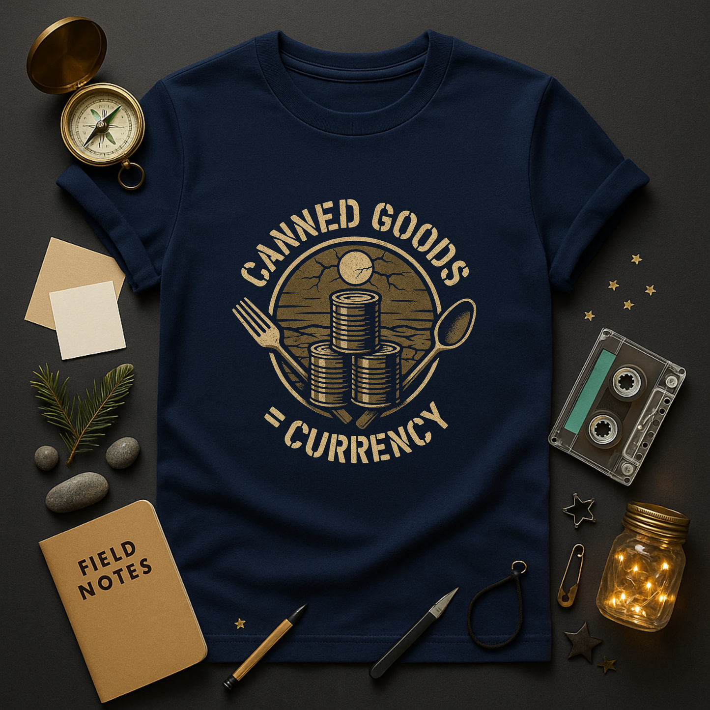 Canned Goods = Currency T-Shirt — Survivalist Symbol Tee