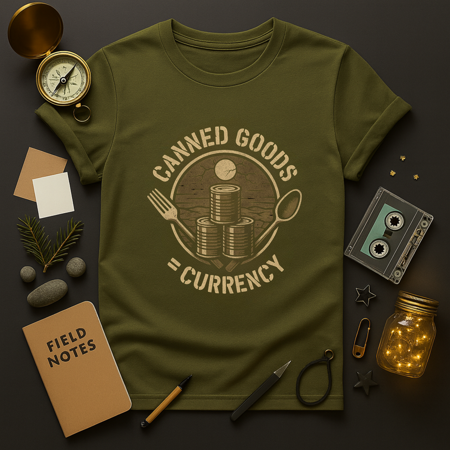 Canned Goods = Currency T-Shirt — Survivalist Symbol Tee