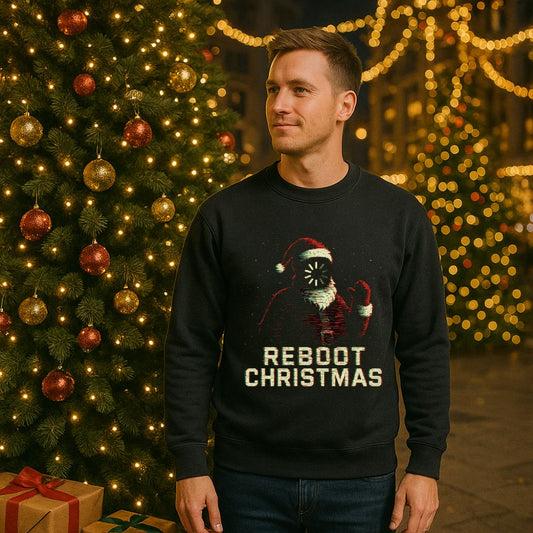 Reboot Christmas – Glitch Santa Holiday Sweatshirt