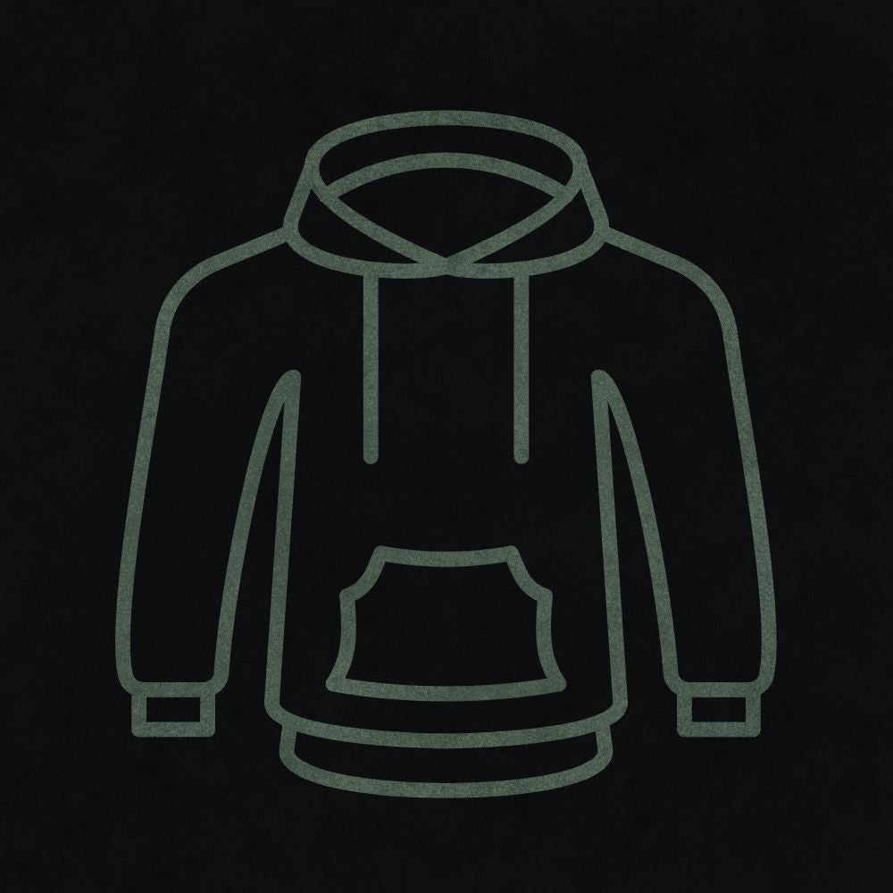 Twistbug hoodies collection banner with glowing hoodie illustration and cyber retro style