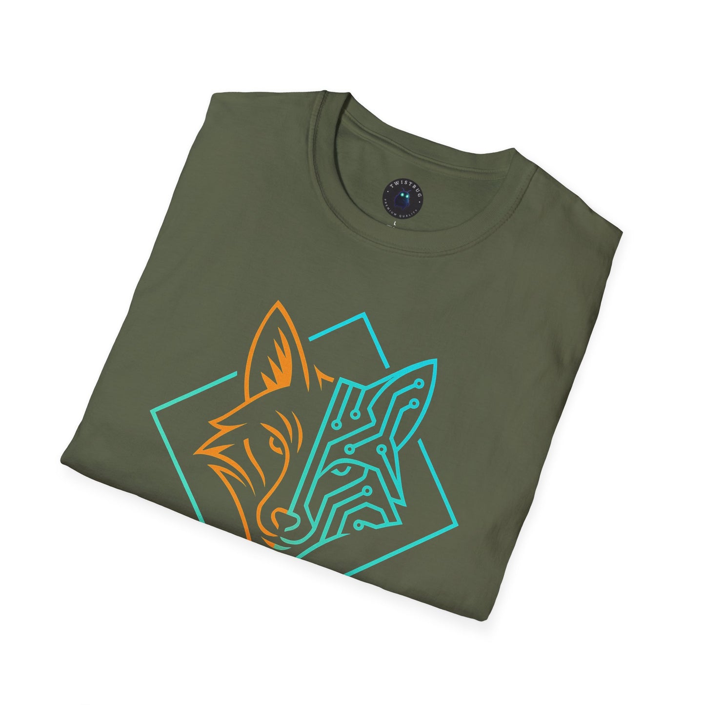 Cyber Fox Circuit T-Shirt – Futuristic Techwear Fox Graphic Tee