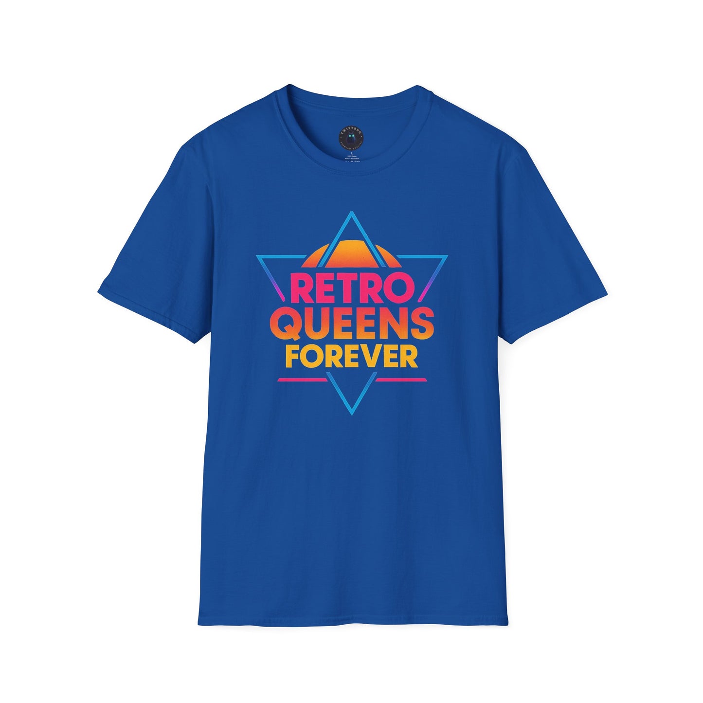 Retro Queens Forever T-Shirt – 80s Neon Triangle Badge Tee