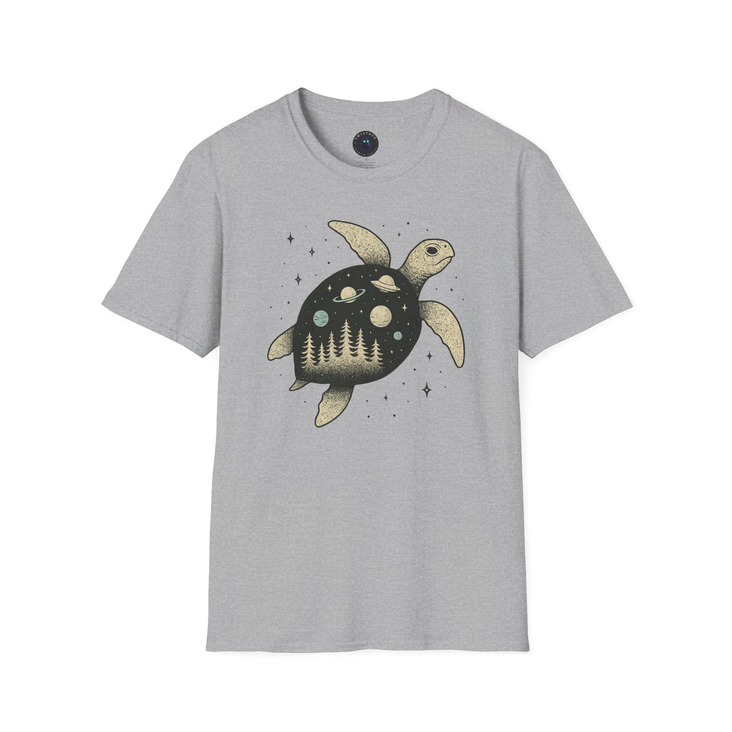 Cosmic Turtle T-Shirt – Forest & Planets Inside Shell Tee