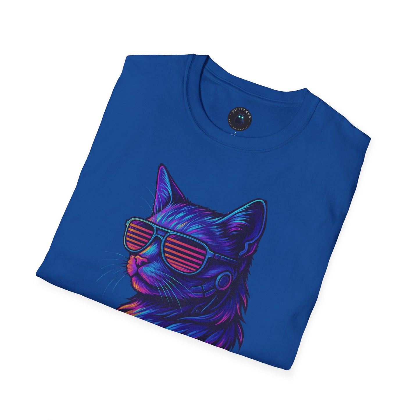 Cyber Cat T-Shirt | Neon Vaporwave Retro Style