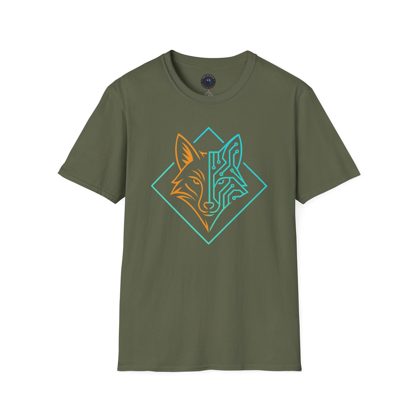 Cyber Fox Circuit T-Shirt – Futuristic Techwear Fox Graphic Tee