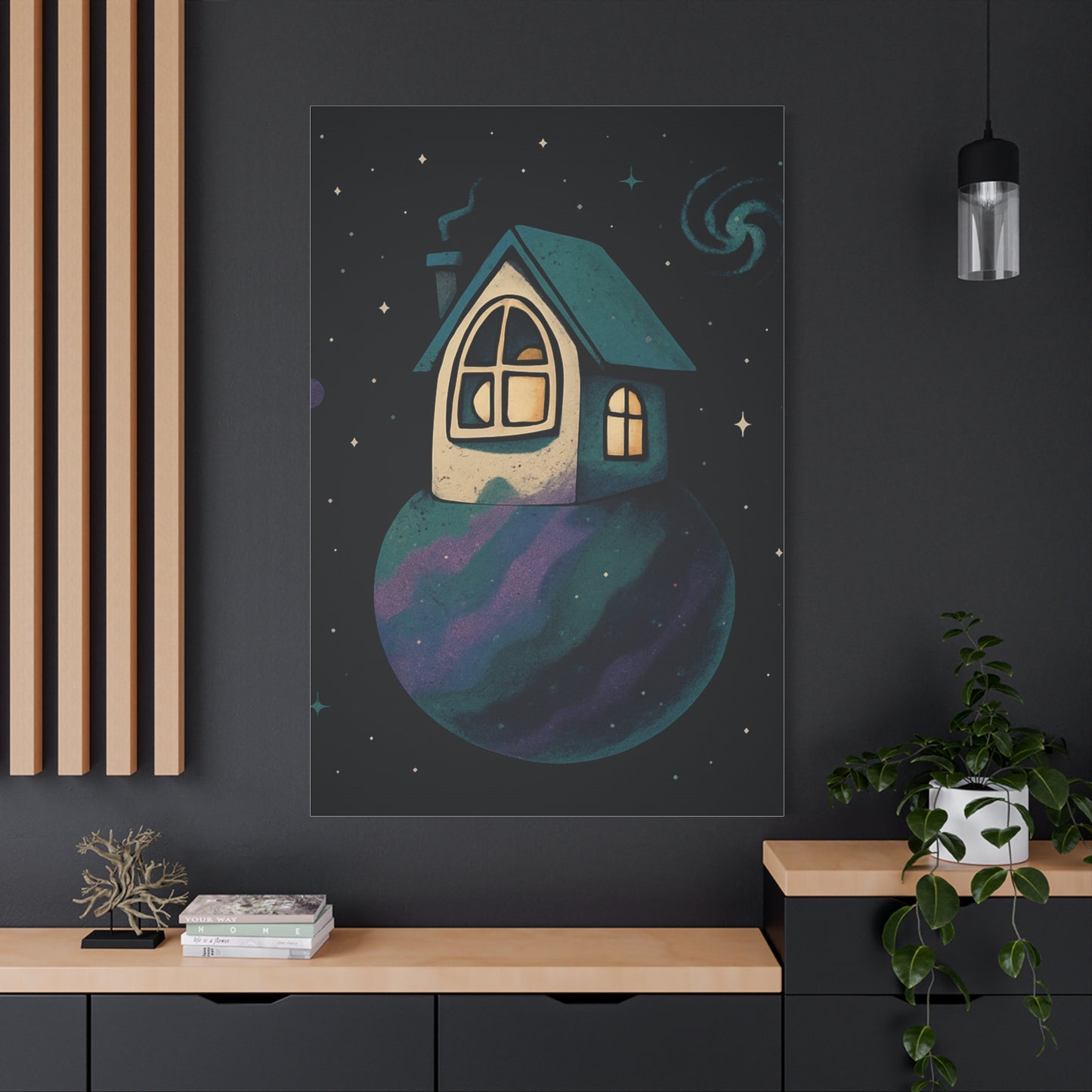 Whimsical Home Canvas Art - Starry Night Wall Decor