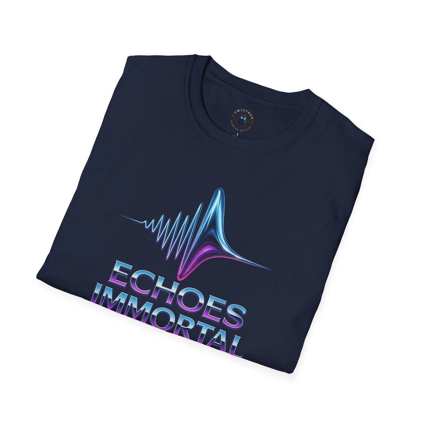 Echoes Immortal T-Shirt – Retrofuturistic Neon Waveform Tee
