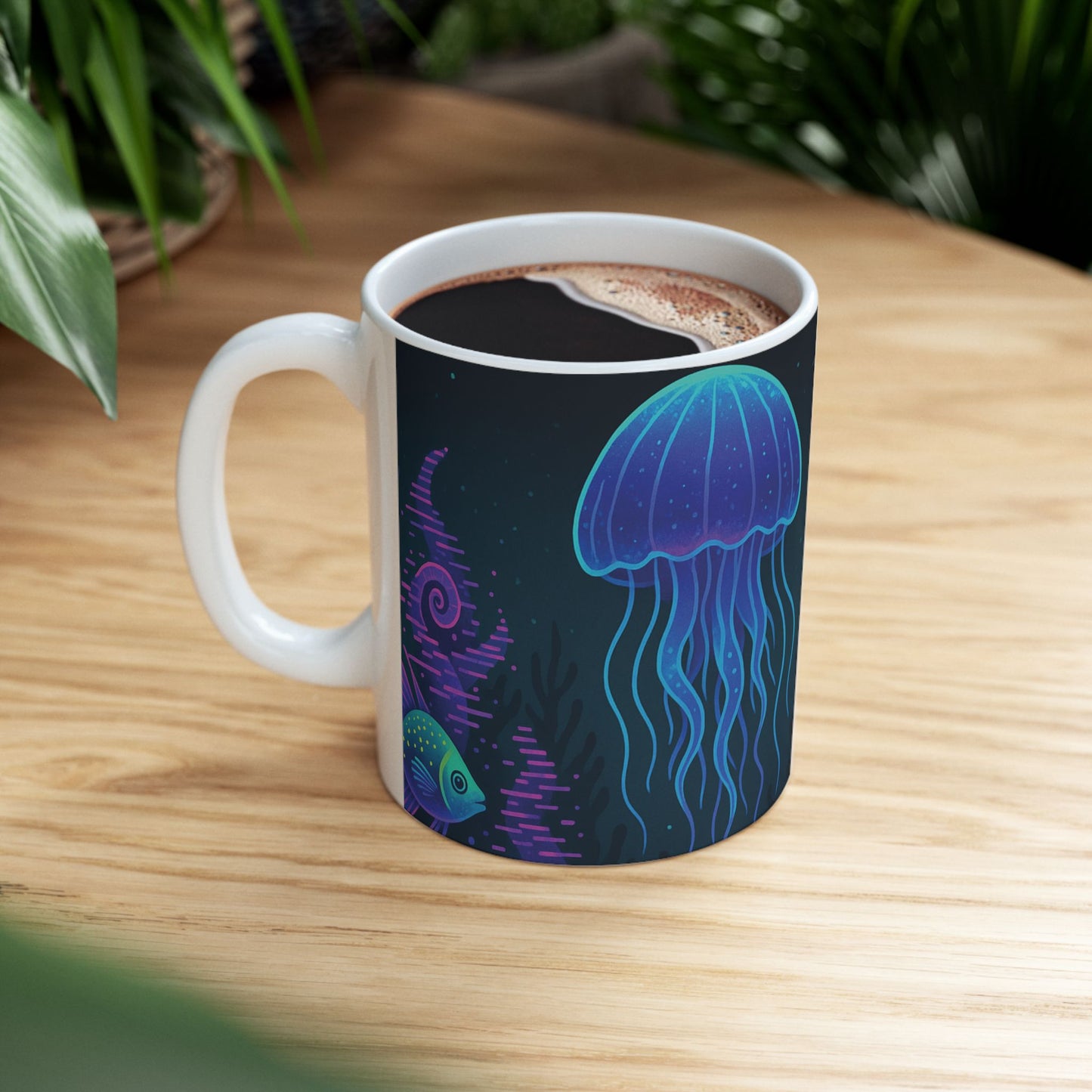 Colorful Jellyfish Ceramic Mug - 11oz & 15oz Ocean Vibe Drinkware