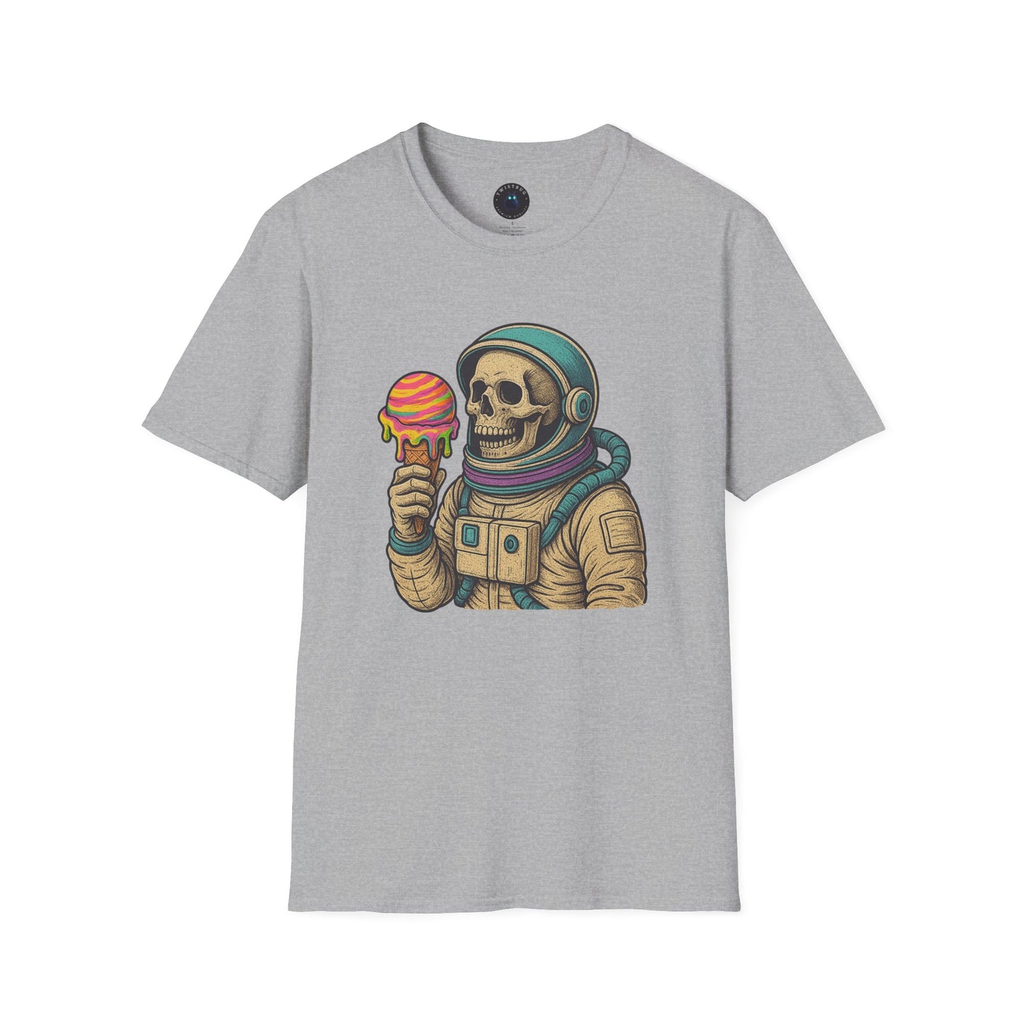 Astronaut Skull Ice Cream T-Shirt | Cosmic Humor Graphic Tee