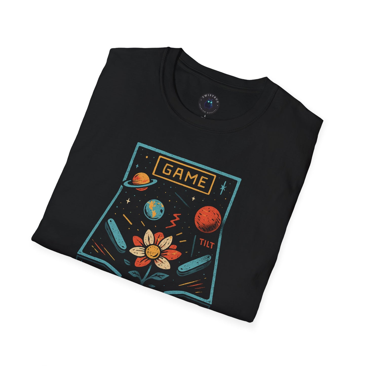 Don’t Tilt Your Soul Retro Pinball T-Shirt | Cosmic Arcade Graphic Tee