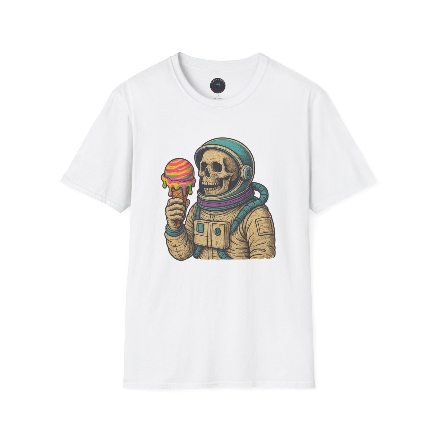 Astronaut Skull Ice Cream T-Shirt | Cosmic Humor Graphic Tee