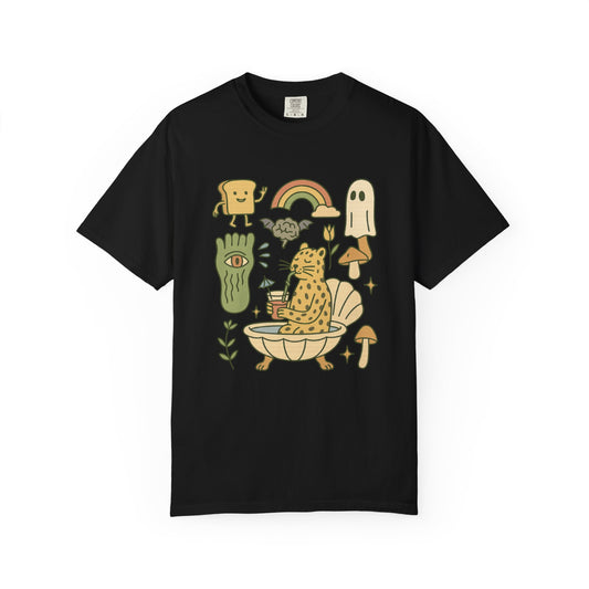 Jaguar in a Bathtub T-Shirt – Surreal Retro Cartoon Tee | Twistbug