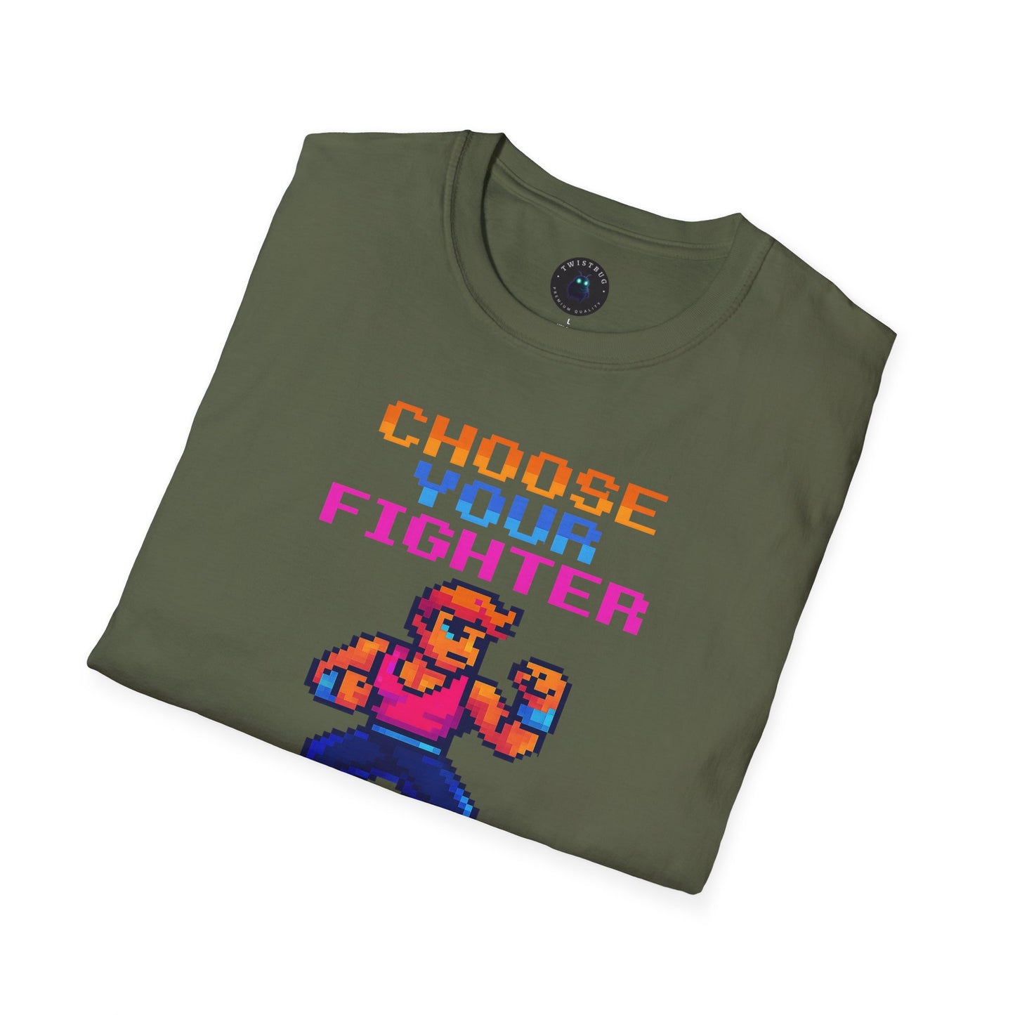 Choose Your Fighter Retro Pixel  Graphic Tee