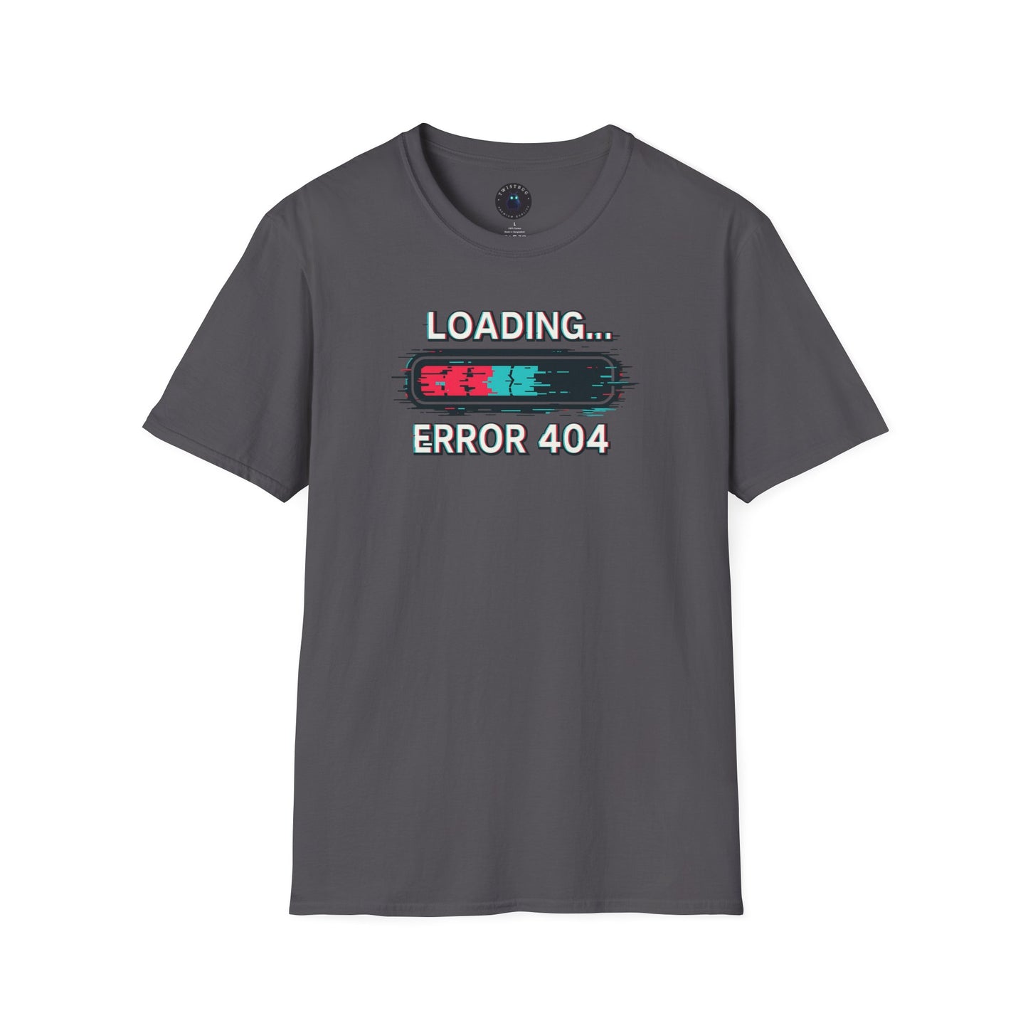Loading… Error 404 T-Shirt – Glitch Progress Bar Meme Tee
