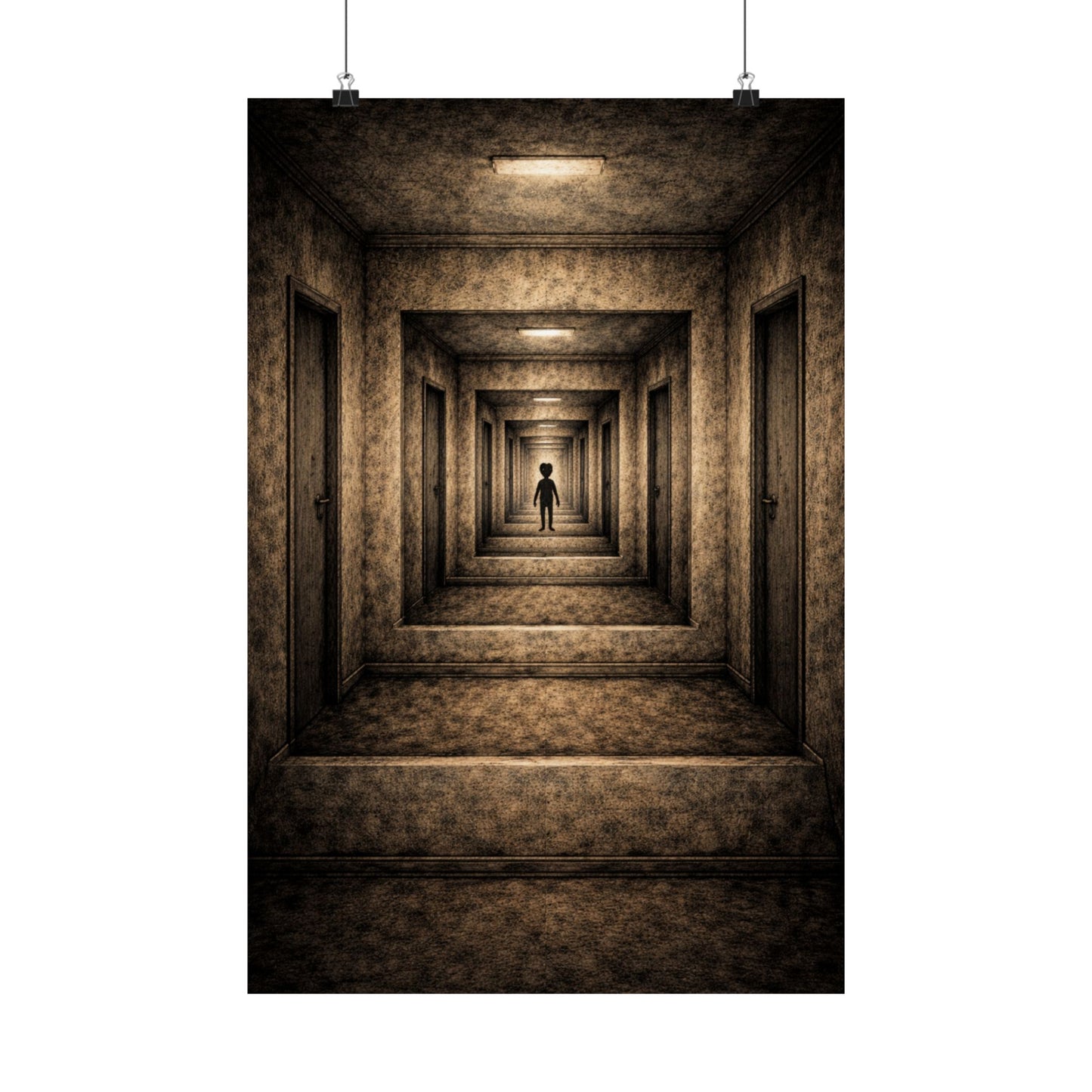 Endless Hallway – Liminal Space Psychological Wall Art