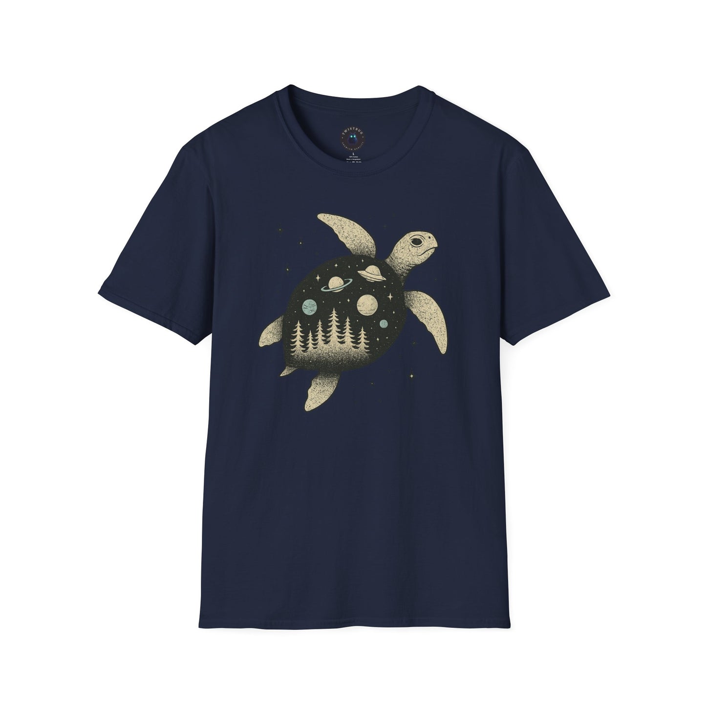 Cosmic Turtle T-Shirt – Forest & Planets Inside Shell Tee