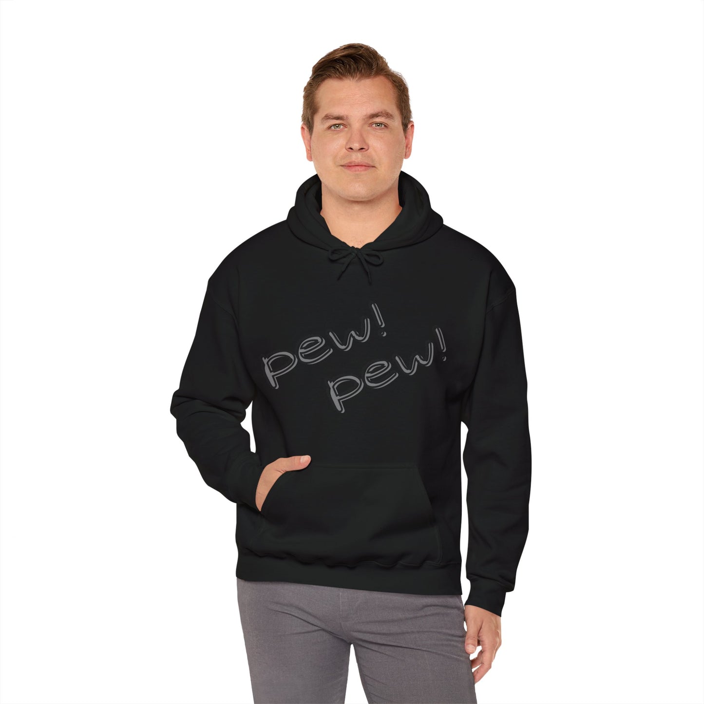 Unisex Hooded Sweatshirt - Funny Cat 'PEW PEW!' & 'FREEZE!' Design