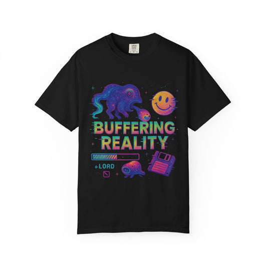 Buffering Reality T-Shirt – Trippy Cosmic Glitchcore Tee | Twistbug