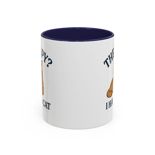 Therapy Cat Mug - Fun Accent Coffee Cup for Cat Lovers