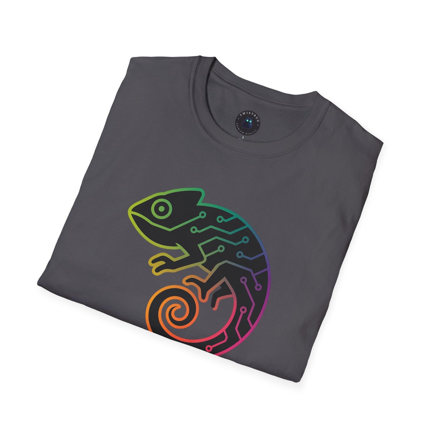 Circuit Chameleon T-Shirt | Neon Tech Nature Graphic Tee