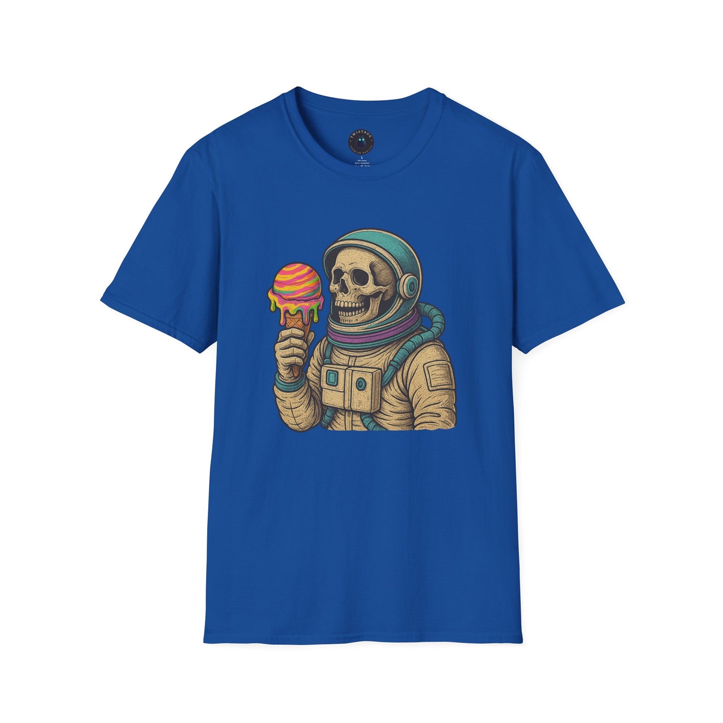 Astronaut Skull Ice Cream T-Shirt | Cosmic Humor Graphic Tee