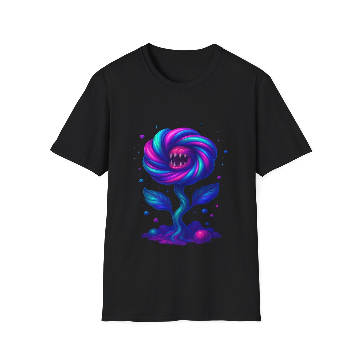 Colorful Floral Monster Unisex Softstyle T-Shirt - Vibrant Graphic Tee for Creative Souls