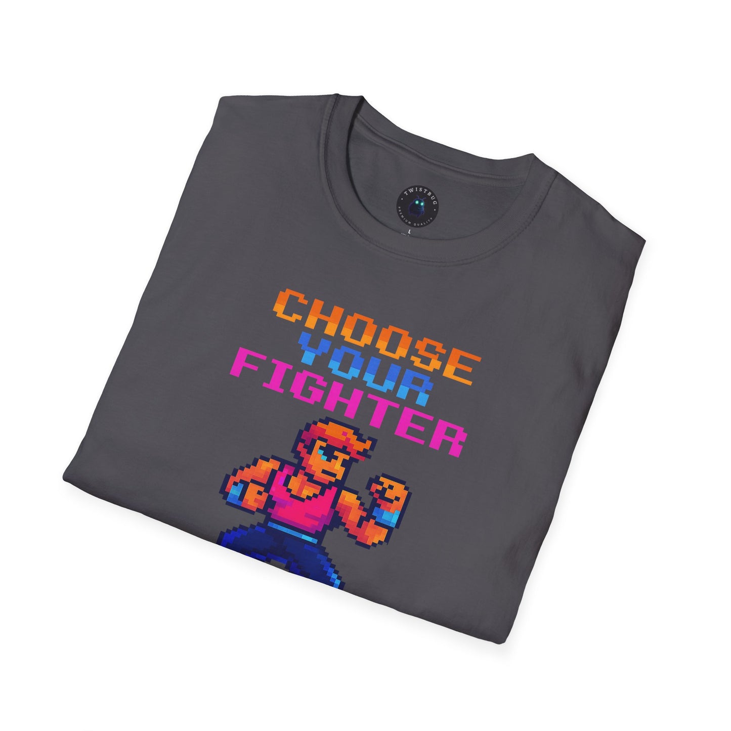 Choose Your Fighter Retro Pixel  Graphic Tee