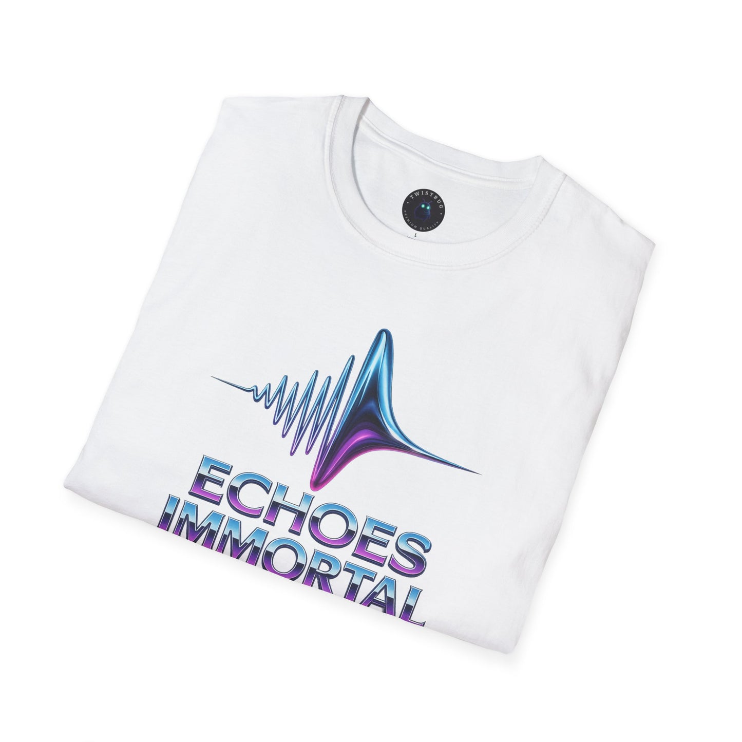 Echoes Immortal T-Shirt – Retrofuturistic Neon Waveform Tee
