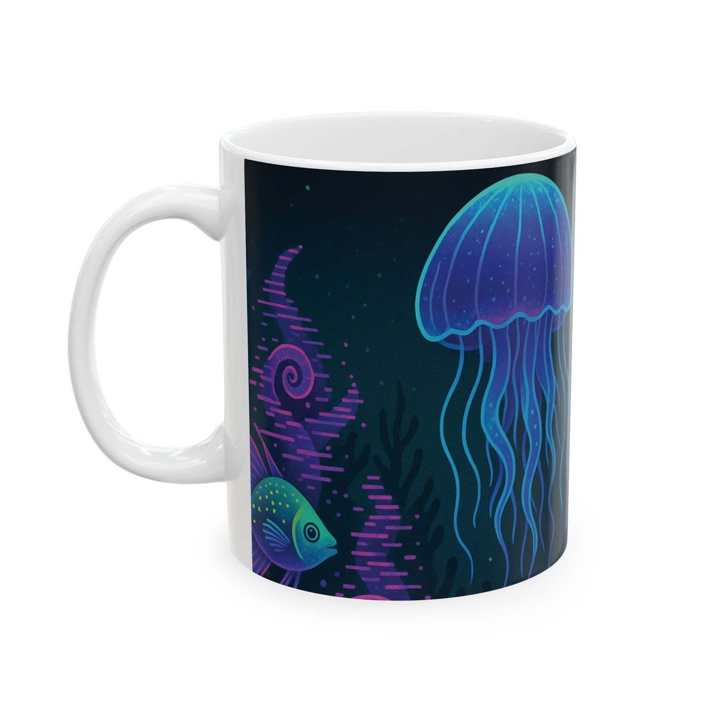 Colorful Jellyfish Ceramic Mug - 11oz & 15oz Ocean Vibe Drinkware