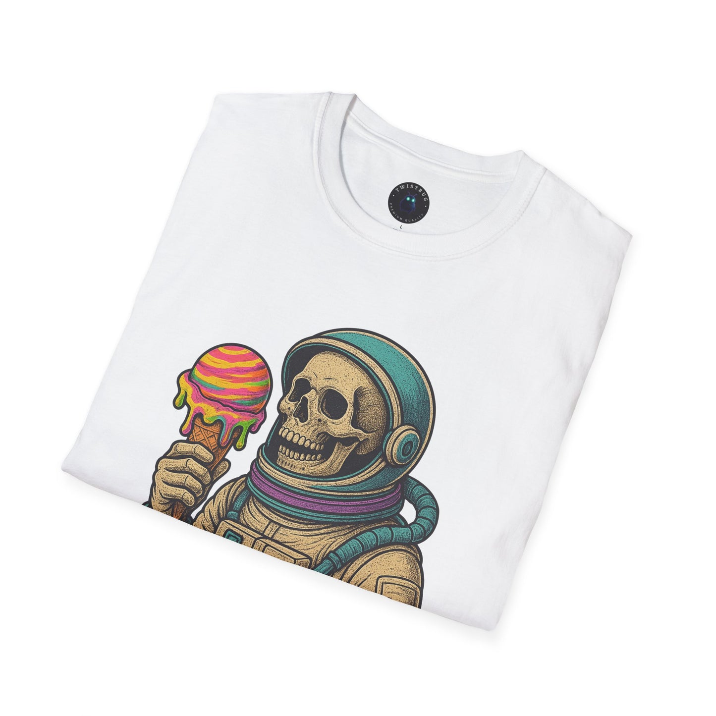 Astronaut Skull Ice Cream T-Shirt | Cosmic Humor Graphic Tee