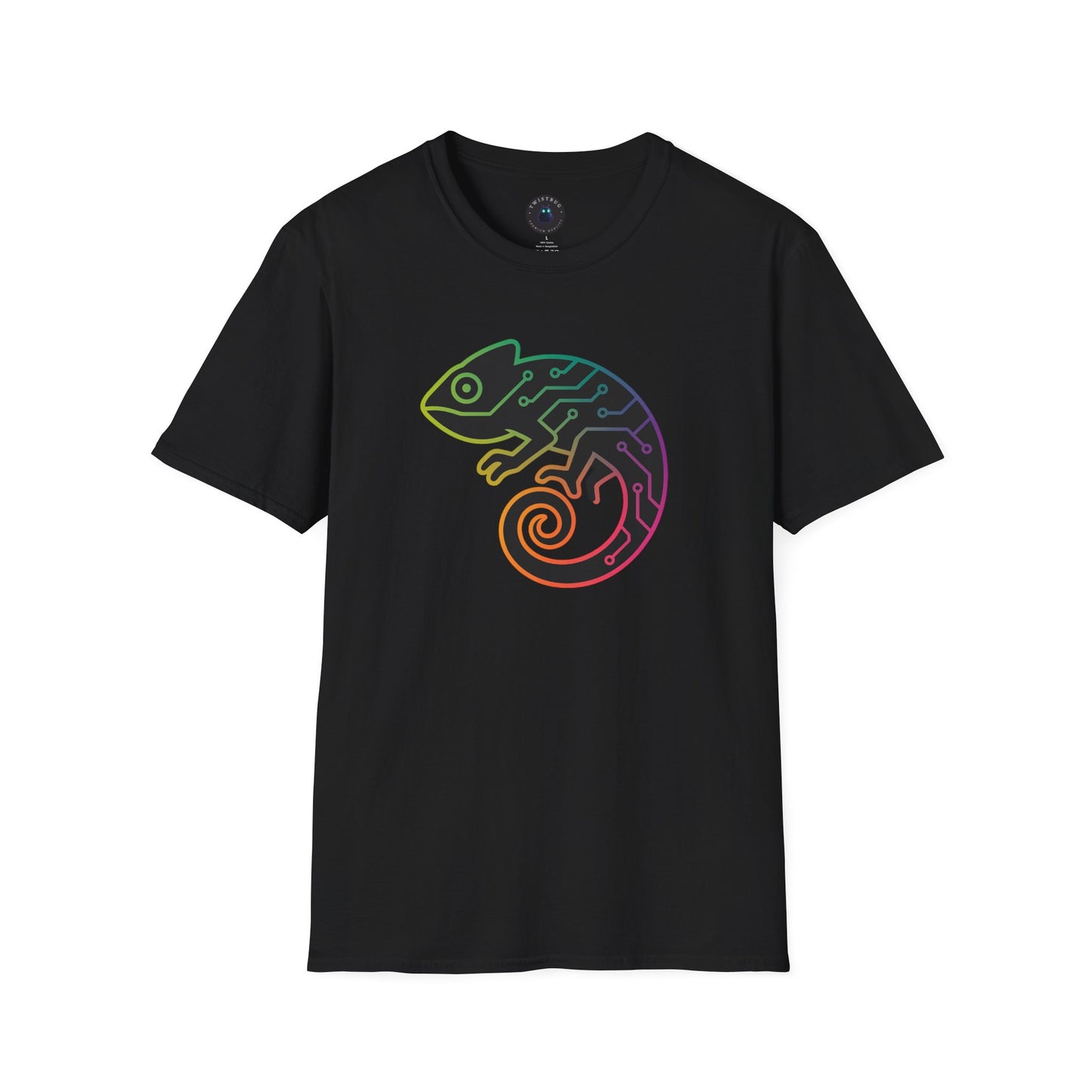 Circuit Chameleon T-Shirt | Neon Tech Nature Graphic Tee