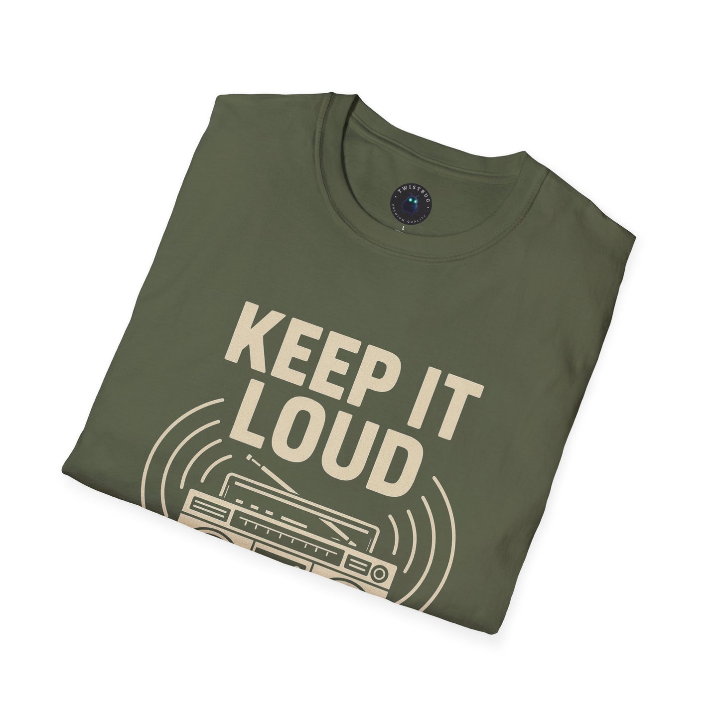Keep It Loud Boombox Tee | Retro ’80s Music Graphic