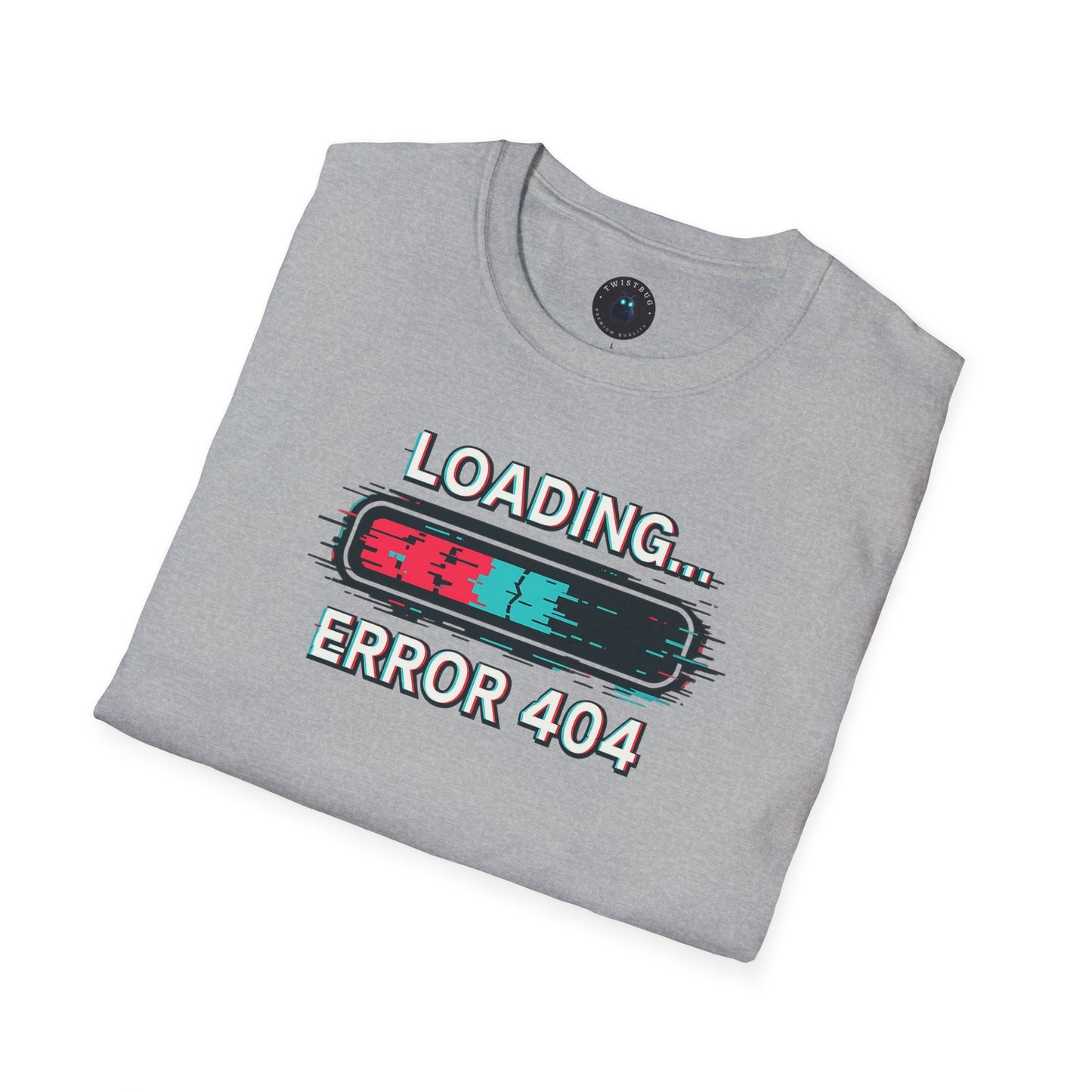 Loading… Error 404 T-Shirt – Glitch Progress Bar Meme Tee
