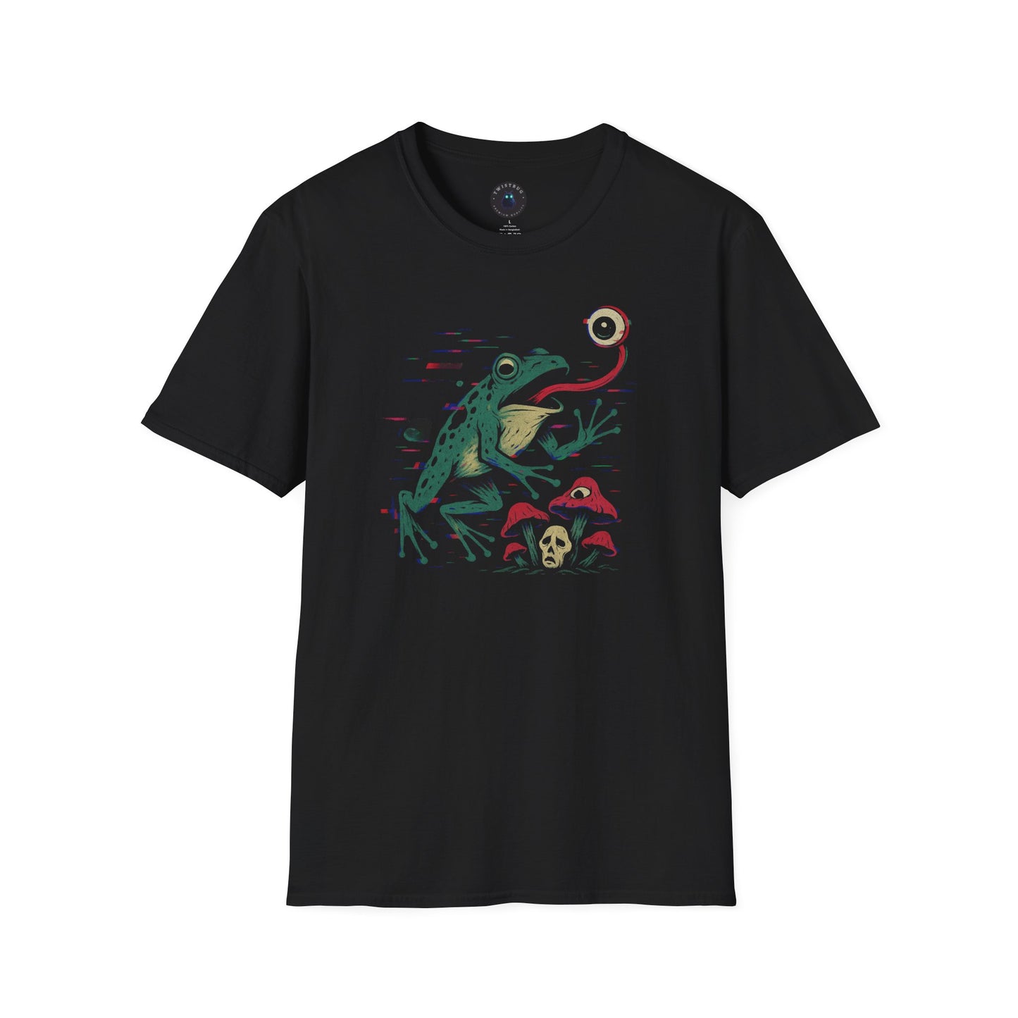 Glitch Frog and Mushrooms | Surreal Naturecore Weirdcore Graphic Tee