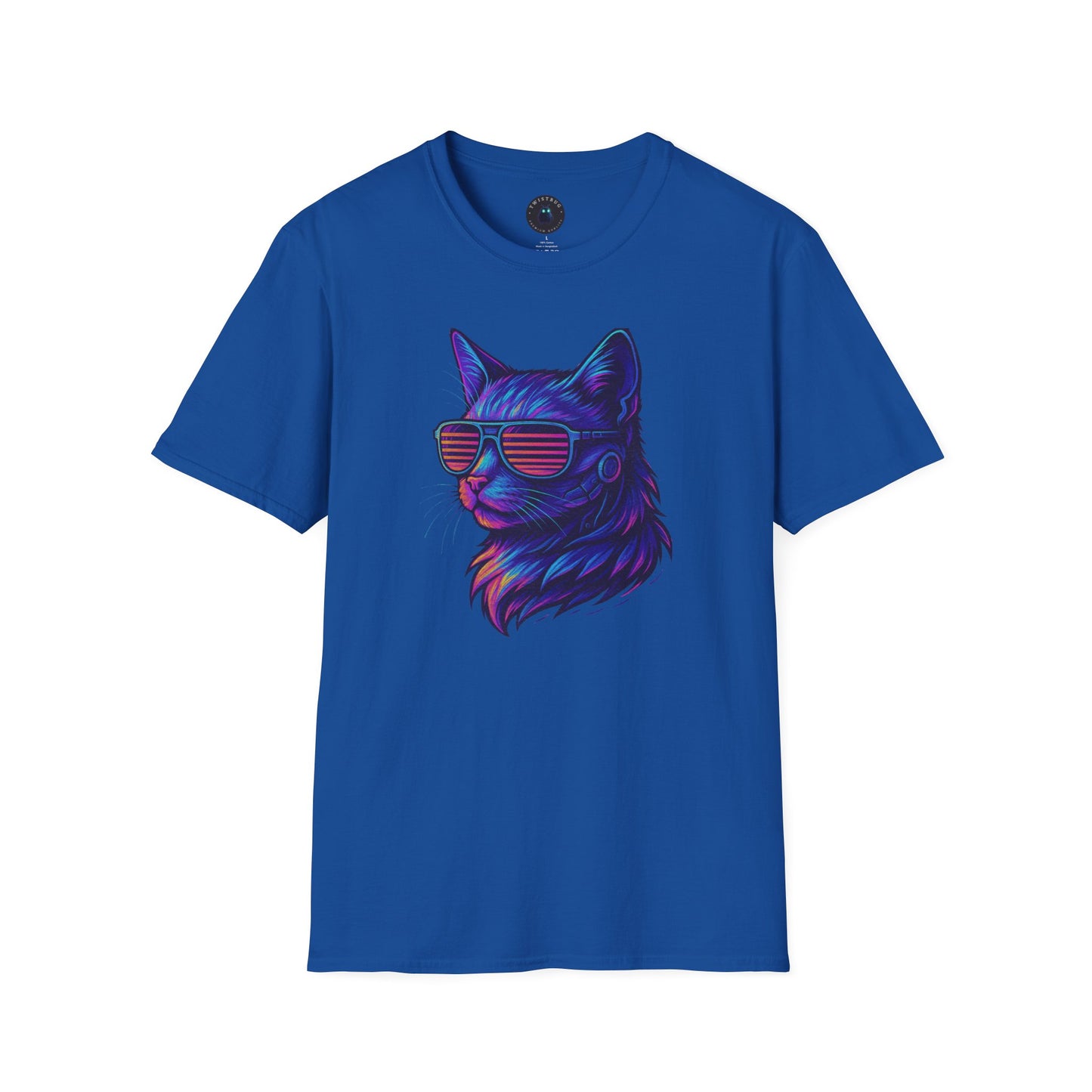 Cyber Cat T-Shirt | Neon Vaporwave Retro Style