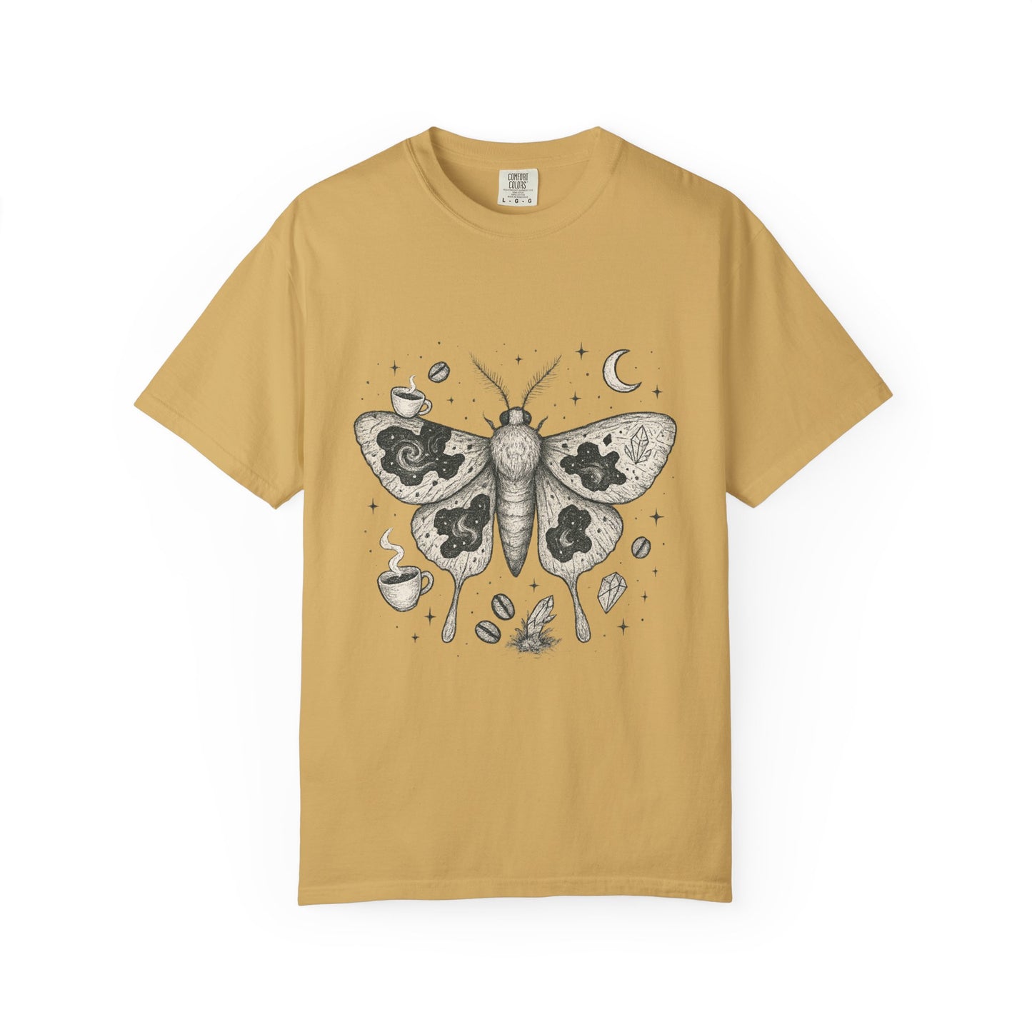 Caffeine Moth T-Shirt – Cosmic Moth Graphic Tee for Night Owls | Twistbug