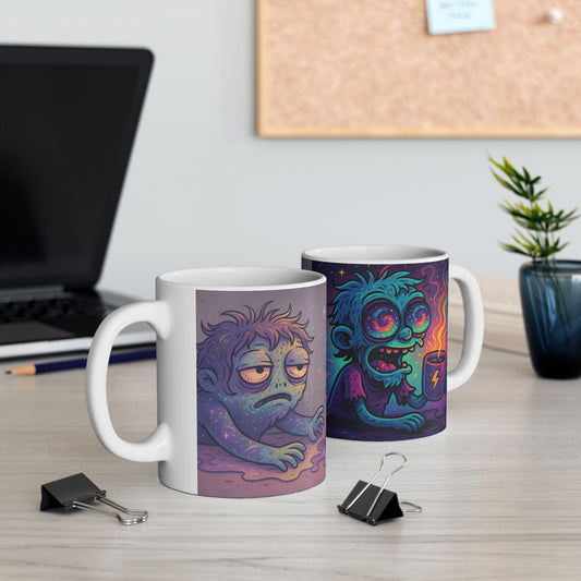 Cosmic Dreamer Ceramic Mug - Whimsical 11oz & 15oz Coffee Cup with Enchanting Design