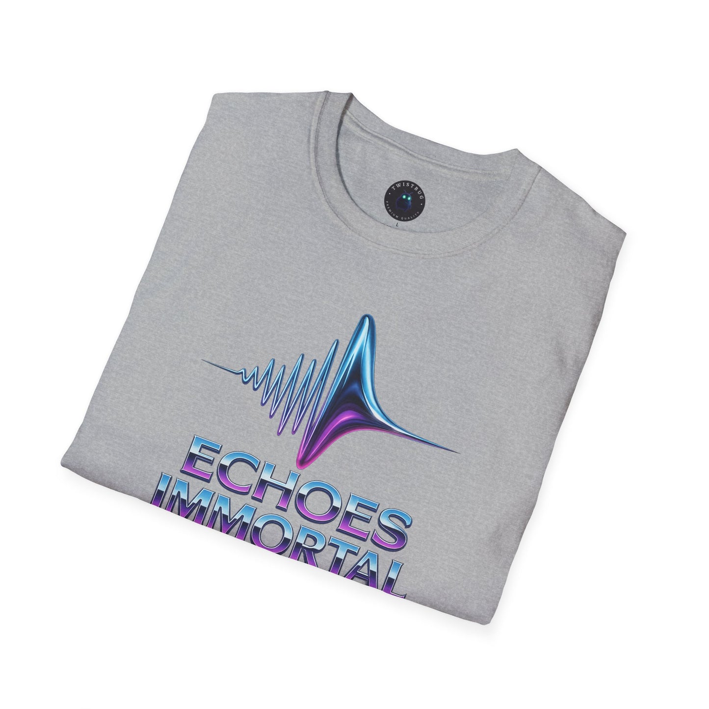 Echoes Immortal T-Shirt – Retrofuturistic Neon Waveform Tee