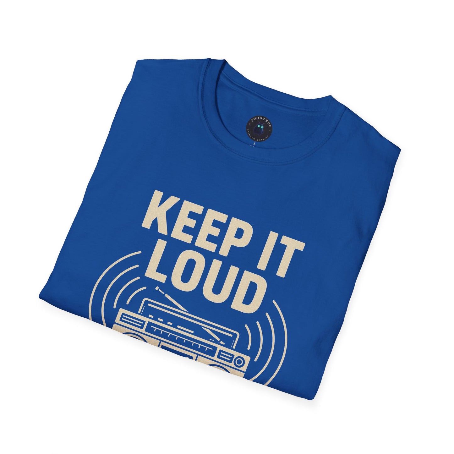 Keep It Loud Boombox Tee | Retro ’80s Music Graphic